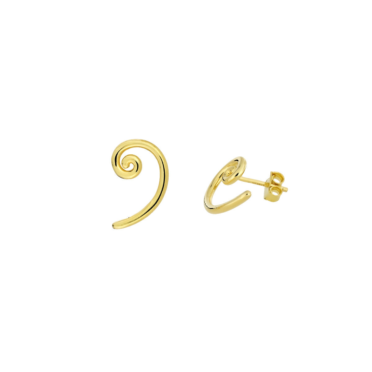 Spiral Stud Earrings in Yellow Gold Vermeil