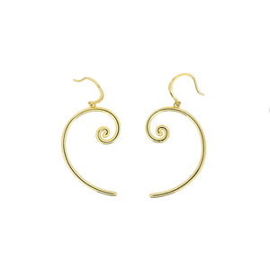 Spiral Drop Earrings in Yellow Gold Vermeil