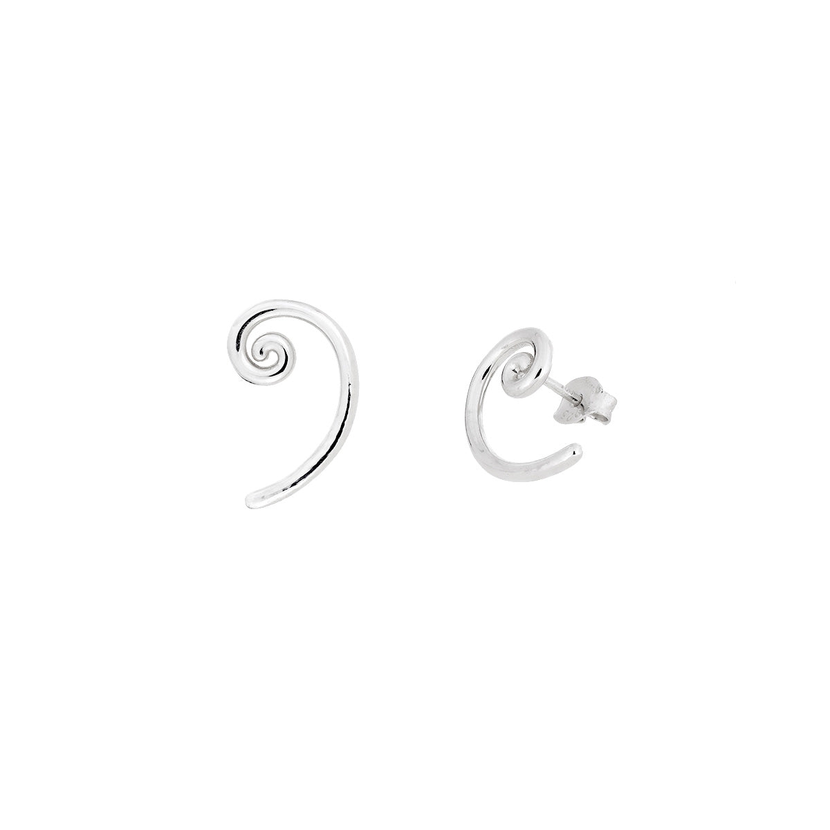 Spiral Stud Earrings in Sterling Silver