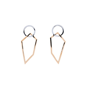 Pinnacle Interlocking Shapes Earrings in Rose Gold Vermeil & Silver