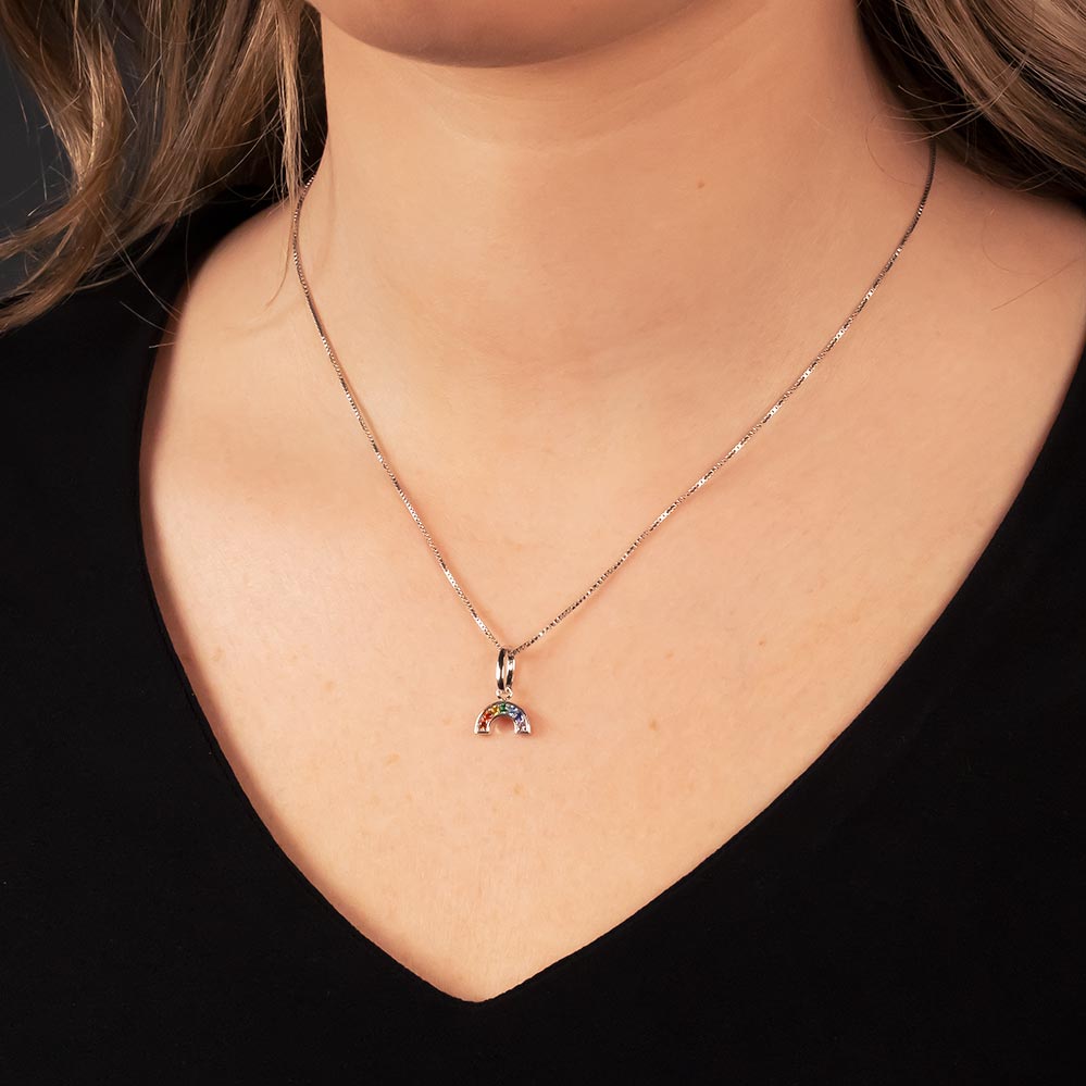 Mini Pavé Rainbow Pendant