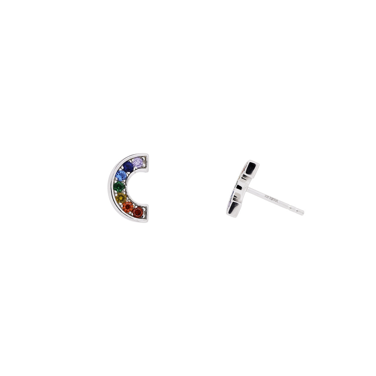 Mini Pavé Rainbow Stud Earrings