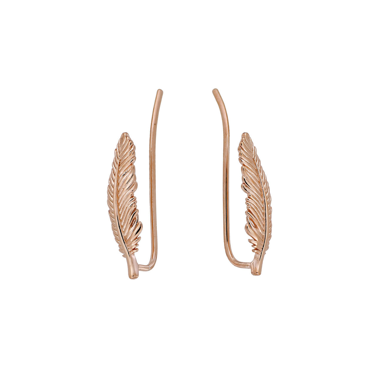 Rose Gold Vermeil Feather Ear Climber