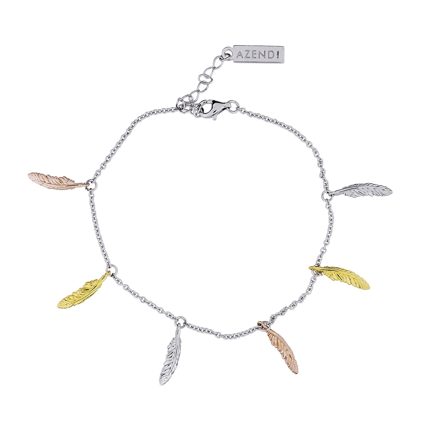 Silver & Gold Vermeil Six Feathers Bracelet