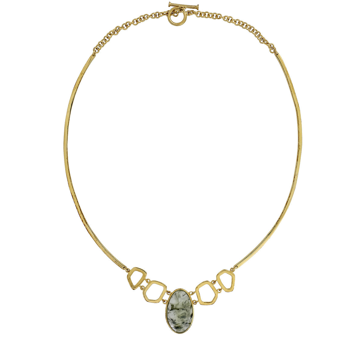 Prehnite &amp; Gold Vermeil Collar Necklace