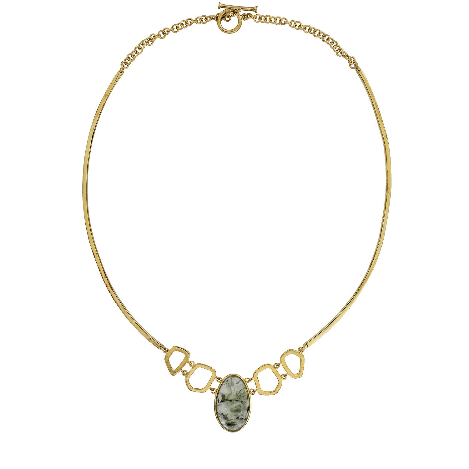 Prehnite & Gold Vermeil Collar Necklace