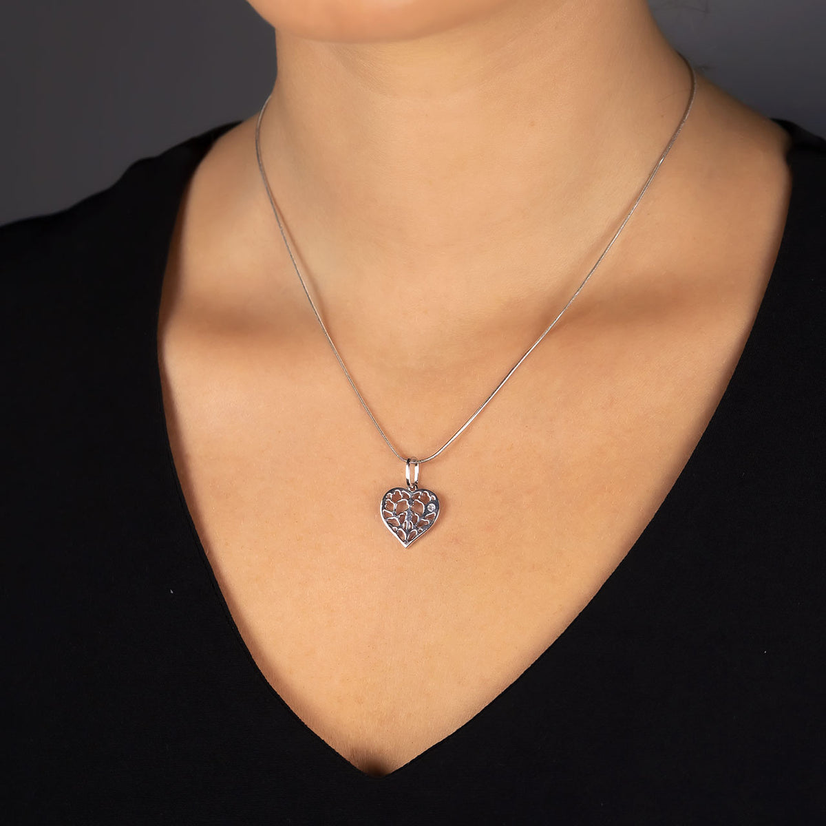 9 Carat White Gold & Diamond Heart of Yorkshire Pendant