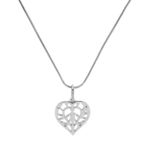 9 Carat White Gold & Diamond Heart of Yorkshire Pendant