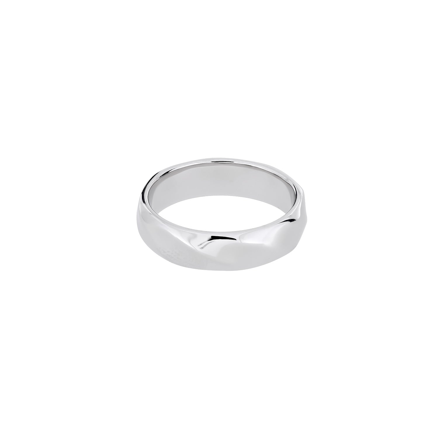 Sterling Silver Polished Twist Elements Ring