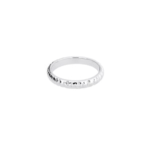 Sterling Silver Grooved Elements Ring