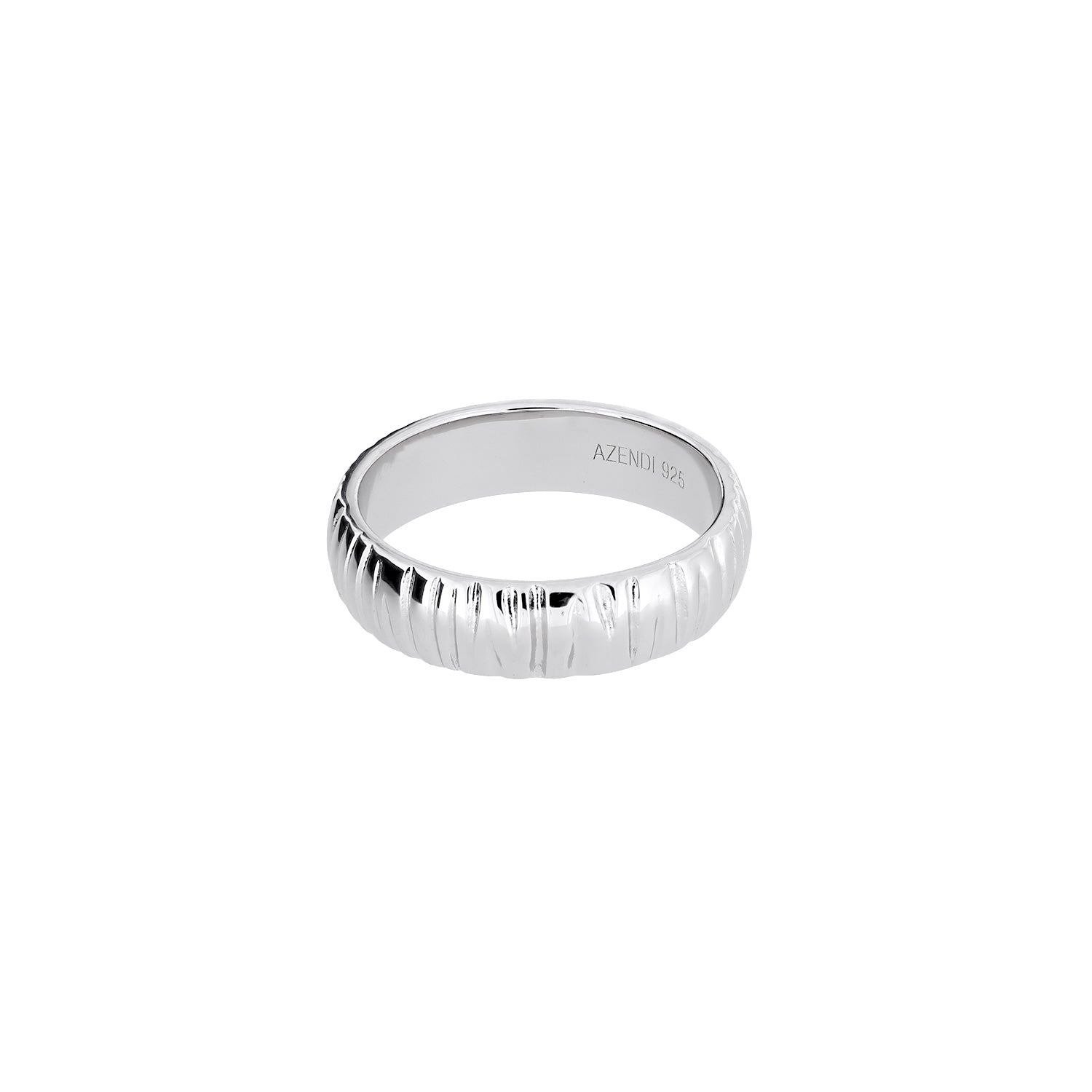 Sterling Silver Grooved Elements Ring