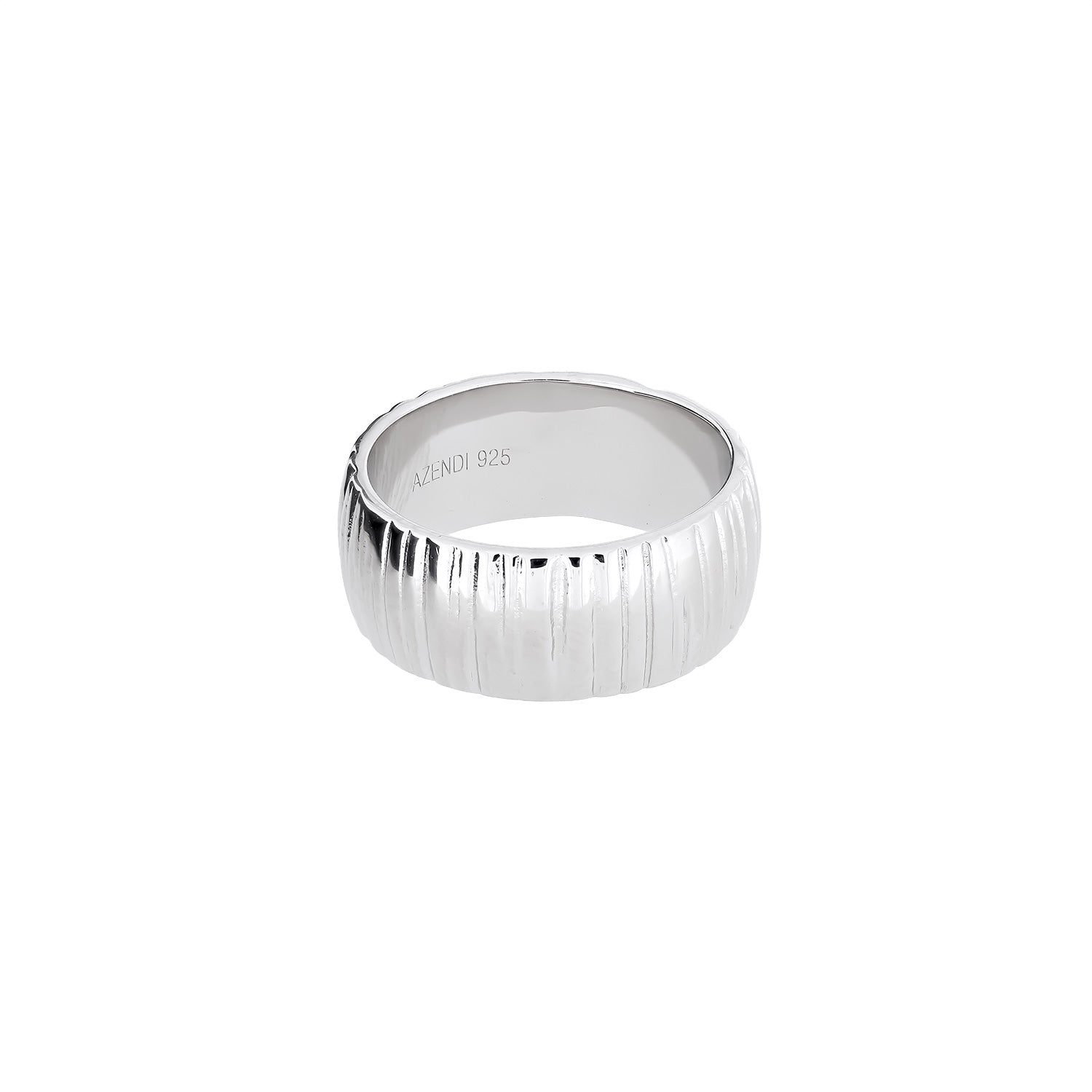Sterling Silver Grooved Elements Ring