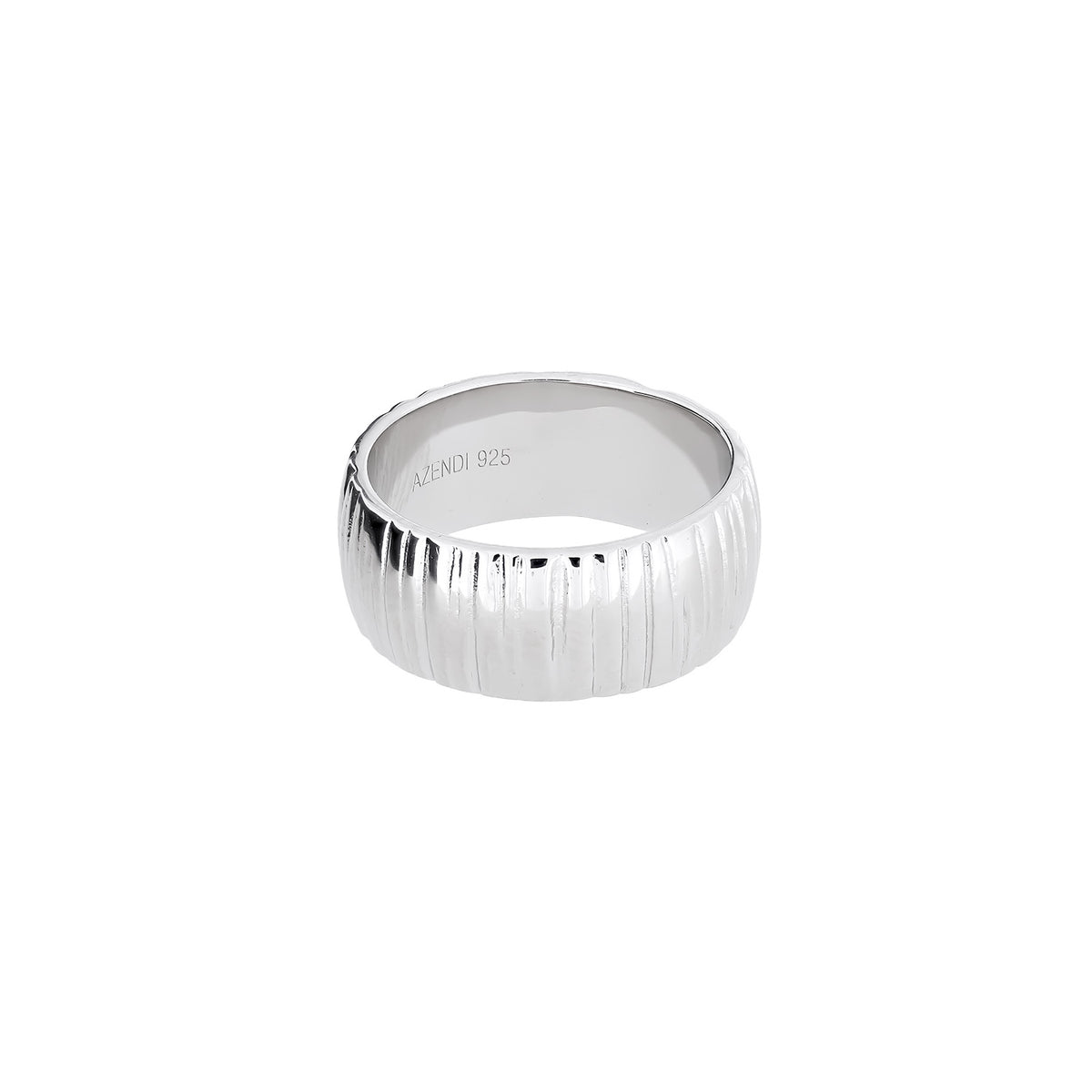 Sterling Silver Grooved Elements Ring