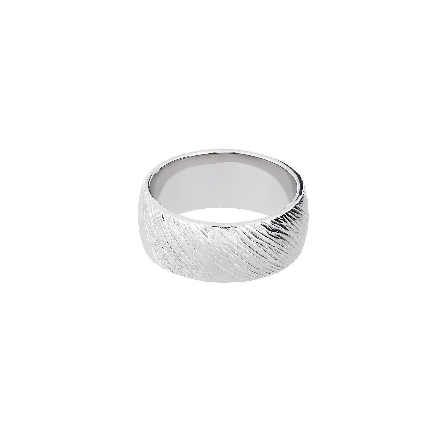 Sterling Silver Diagonal Textured Elements Ring