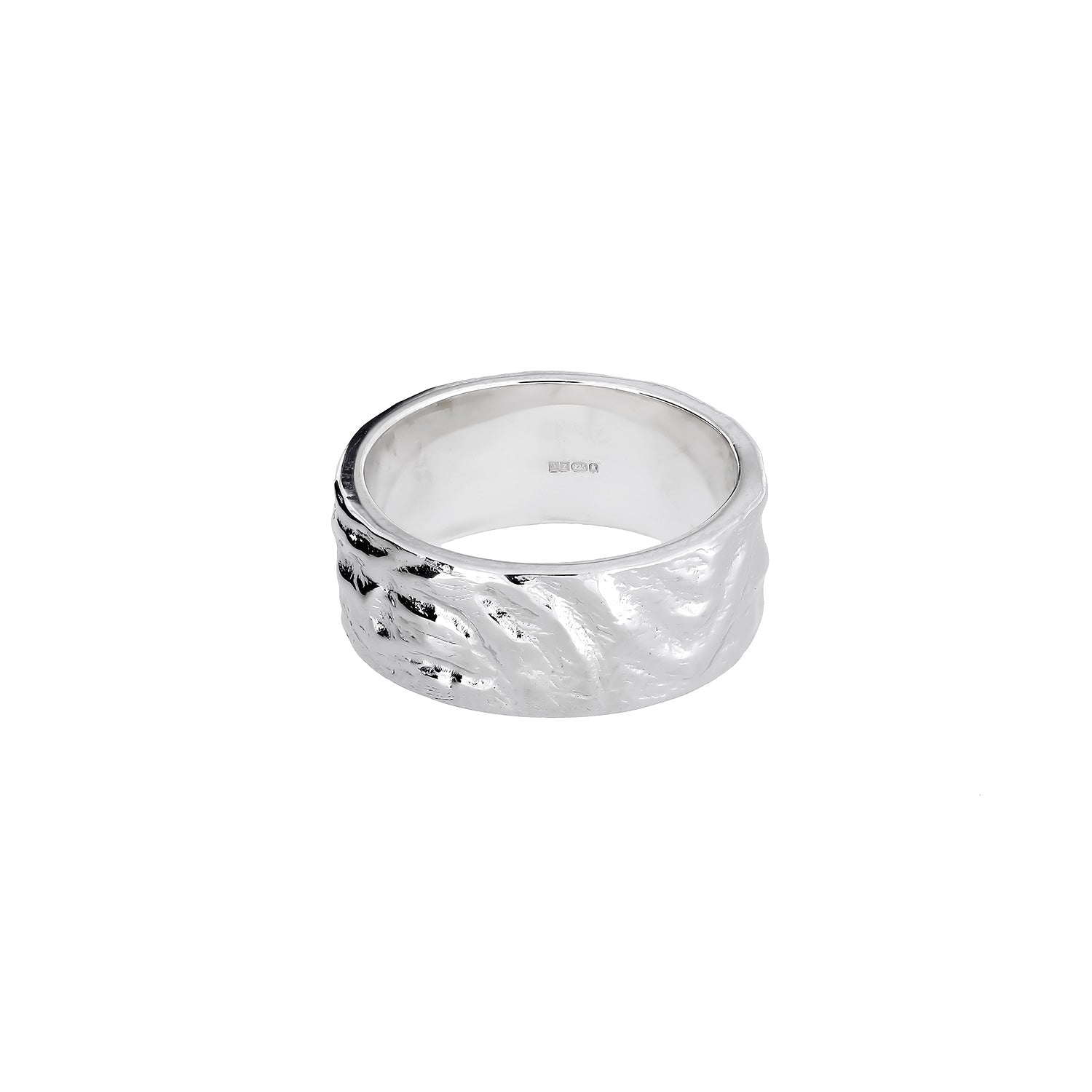 Sterling Silver Textured Waves Elements Ring