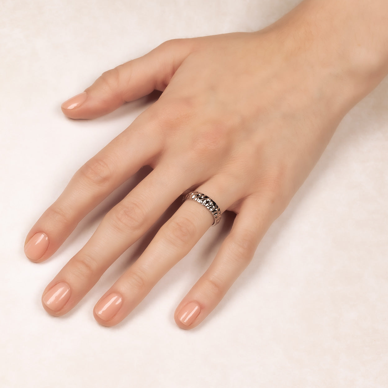 Sterling Silver Honeycomb Elements Ring