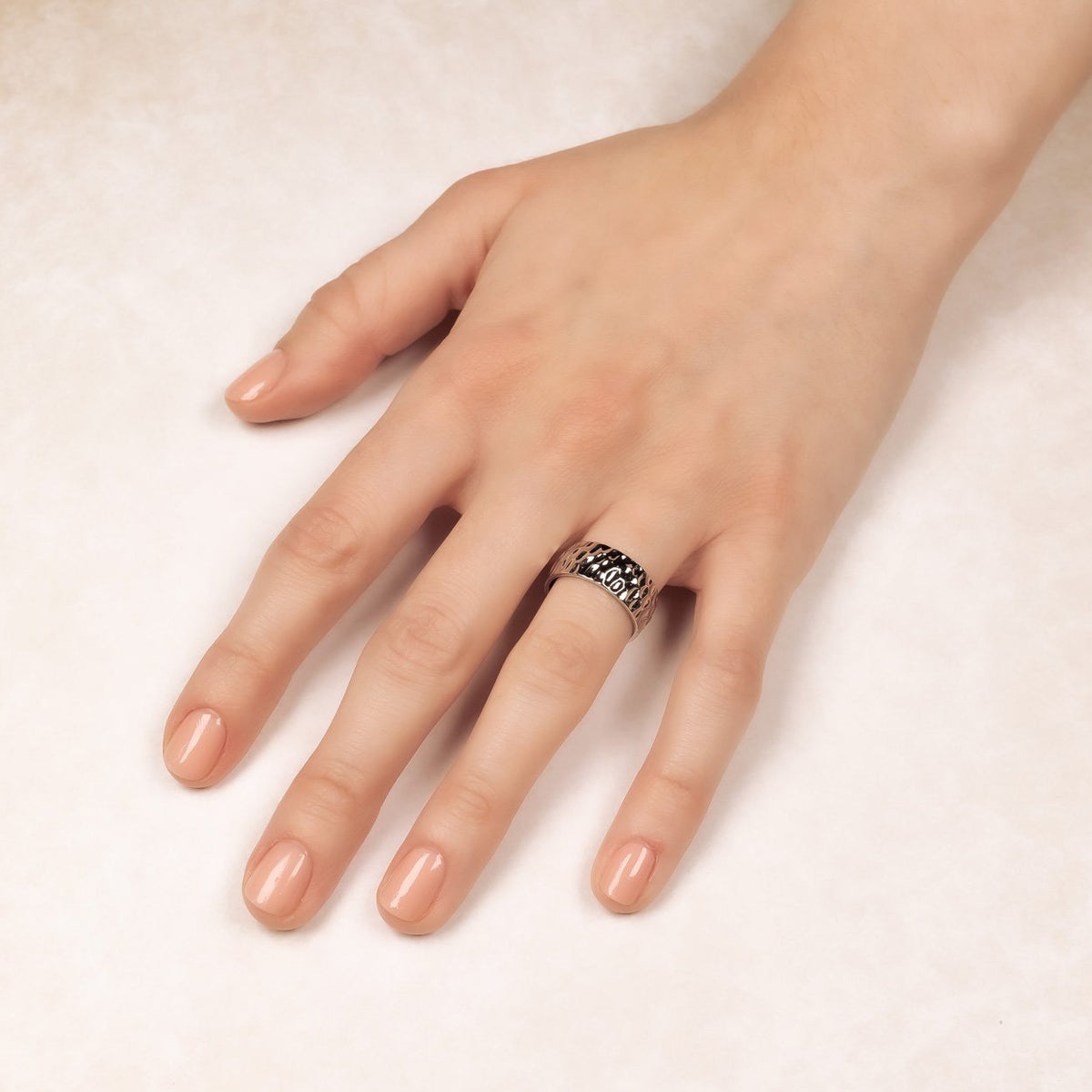 Sterling Silver Honeycomb Elements Ring