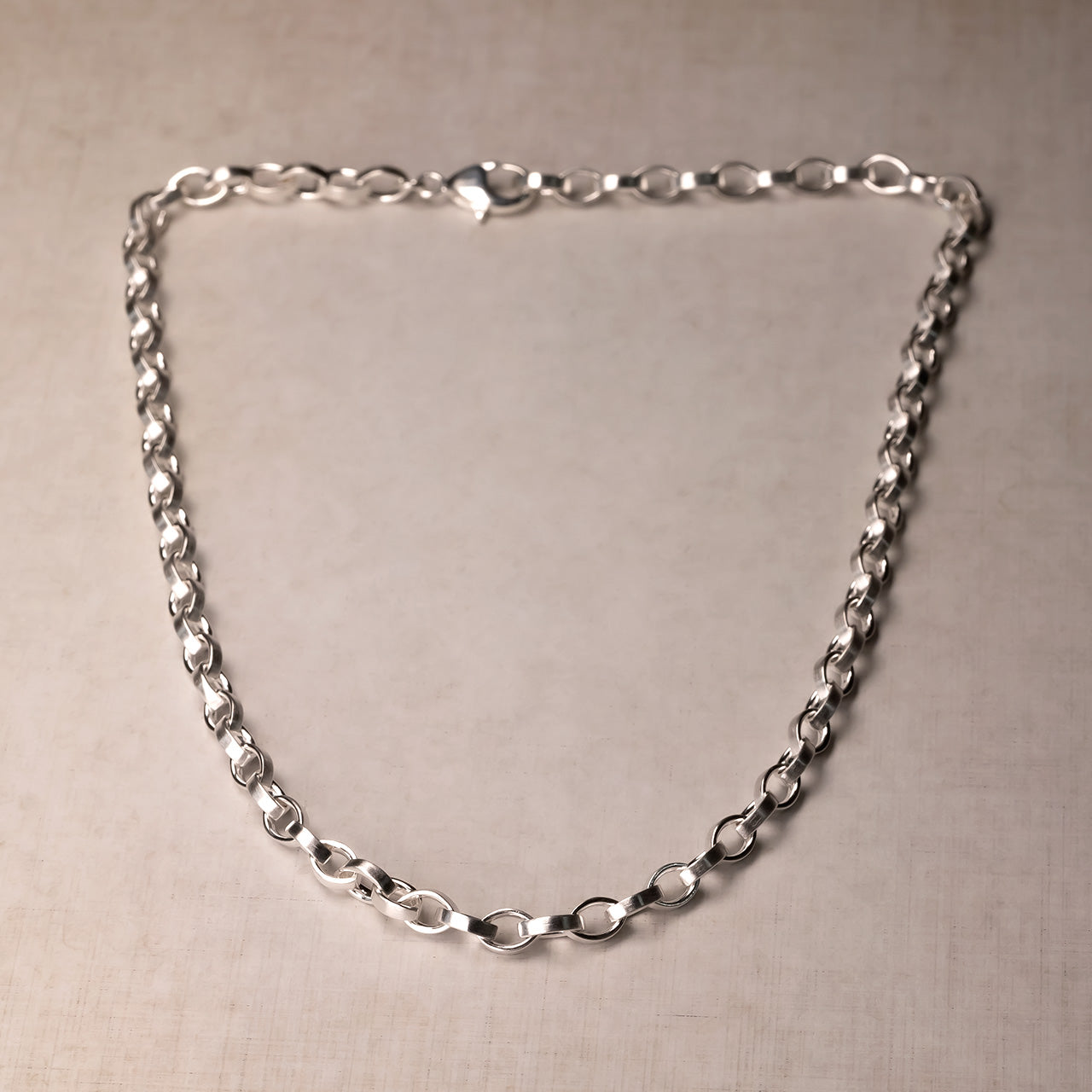 Satin Silver Links Necklace