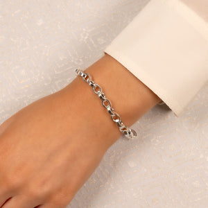 Satin Silver Links Bracelet