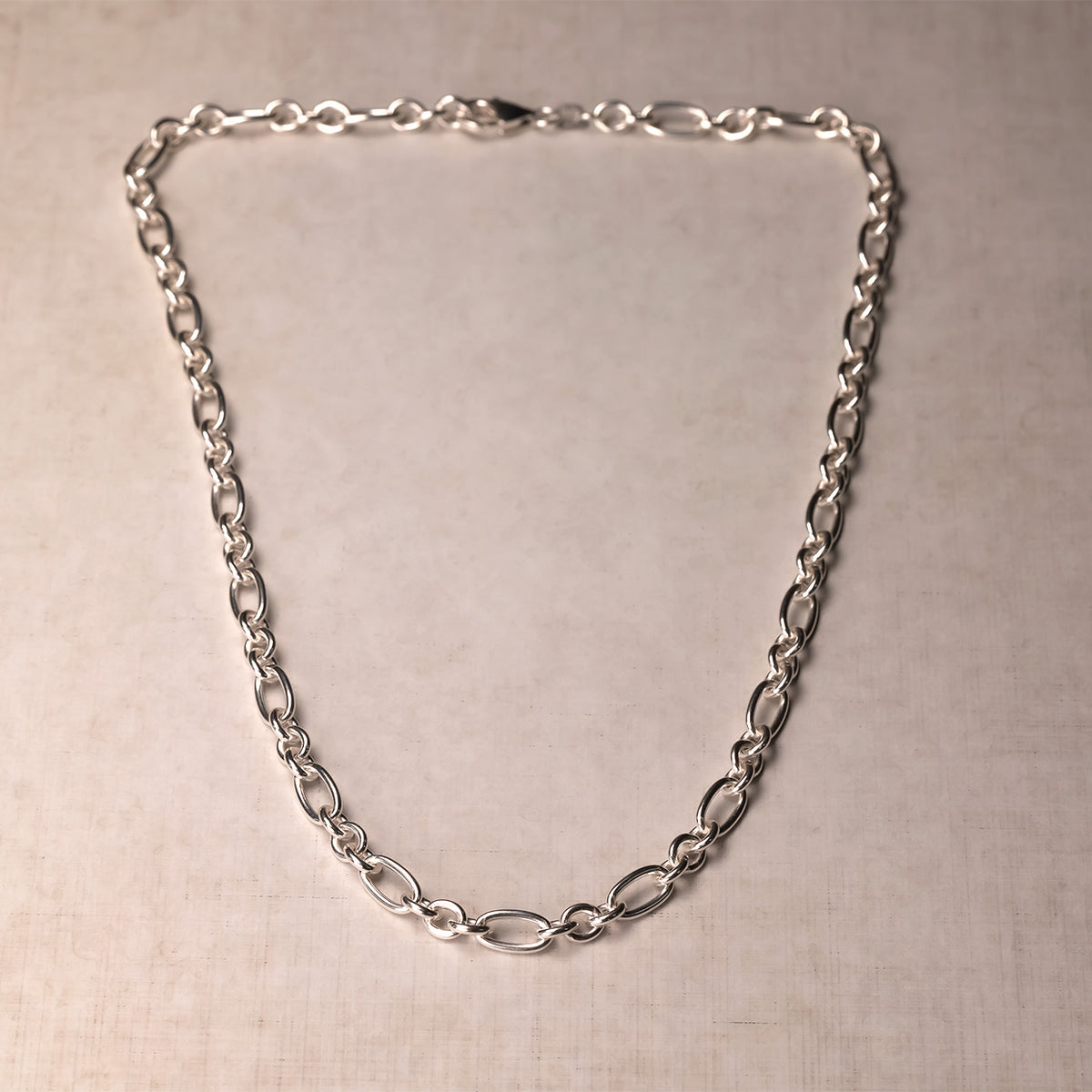 Silver Oval Links Necklace