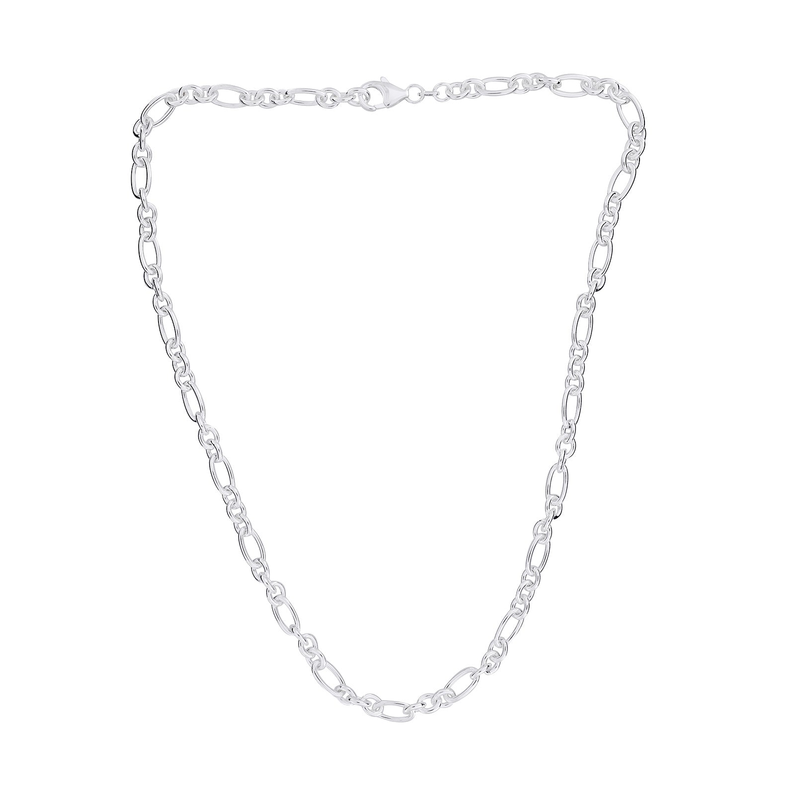 Silver Oval Links Necklace