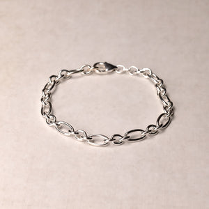 Silver Oval Links Bracelet