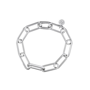 Silver Long Oval Links Bracelet