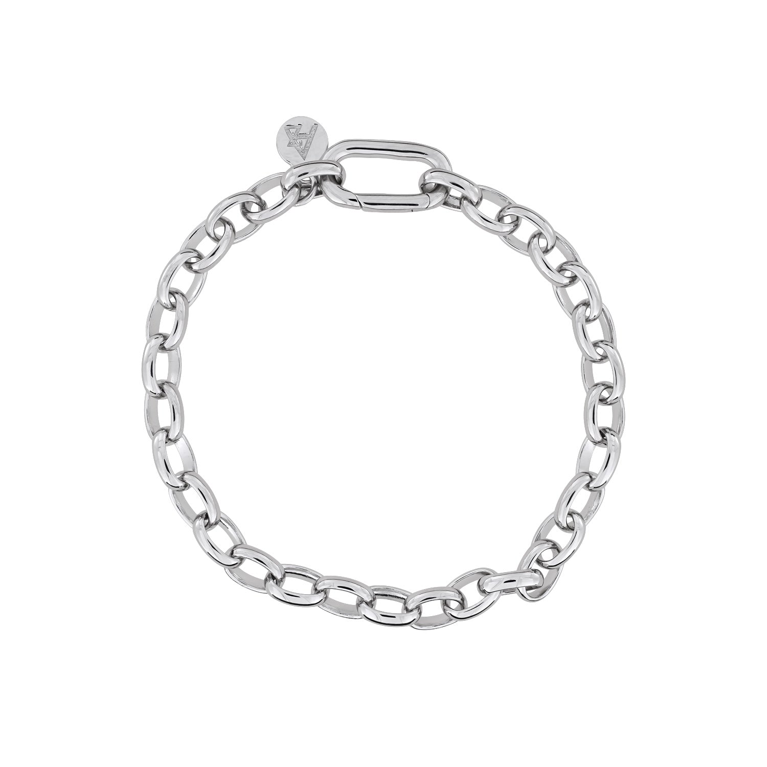 Silver Simple Oval Links Bracelet