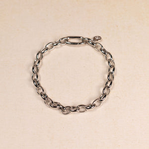 Silver Simple Oval Links Bracelet
