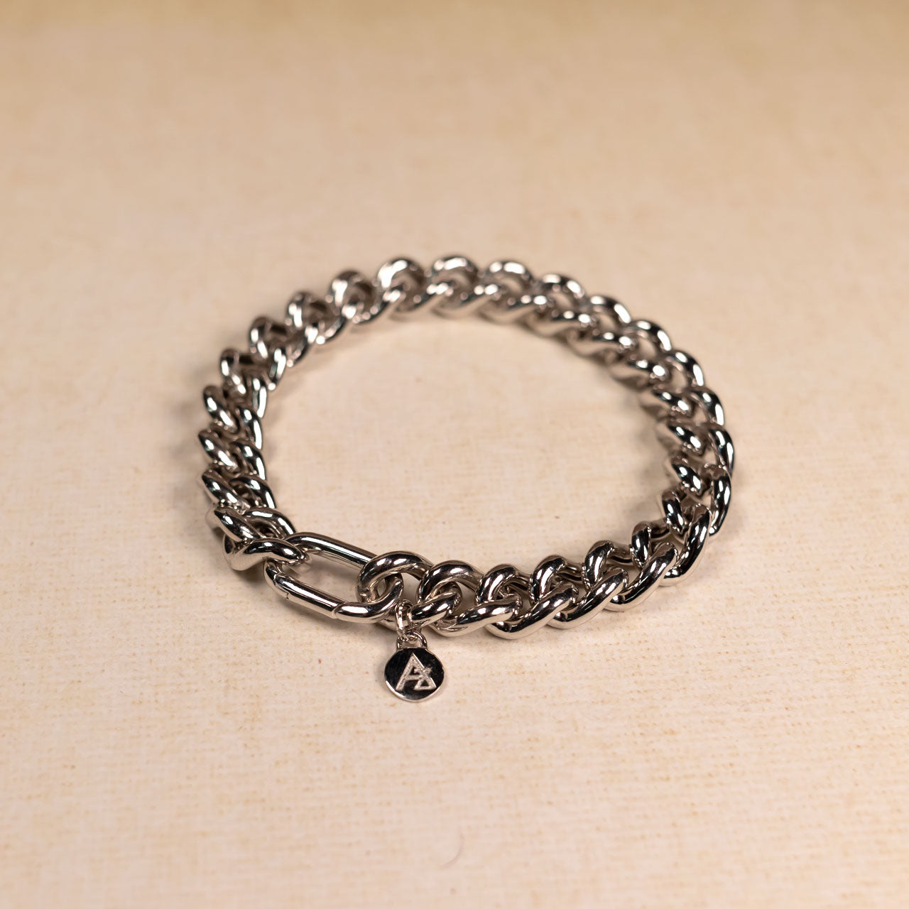 Silver Classic Curb Link Bracelet Azendi - Main Image