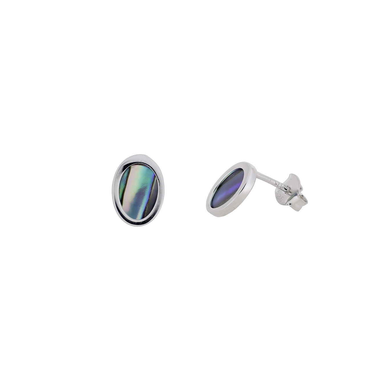 Abalone Oval Stud Earrings