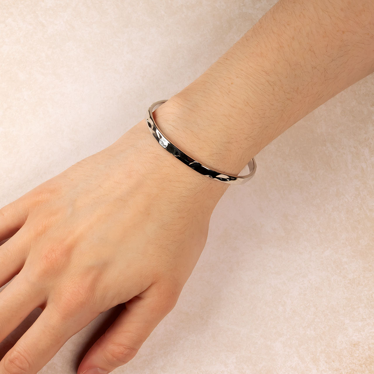 Sterling Silver Faceted Elements Bangle