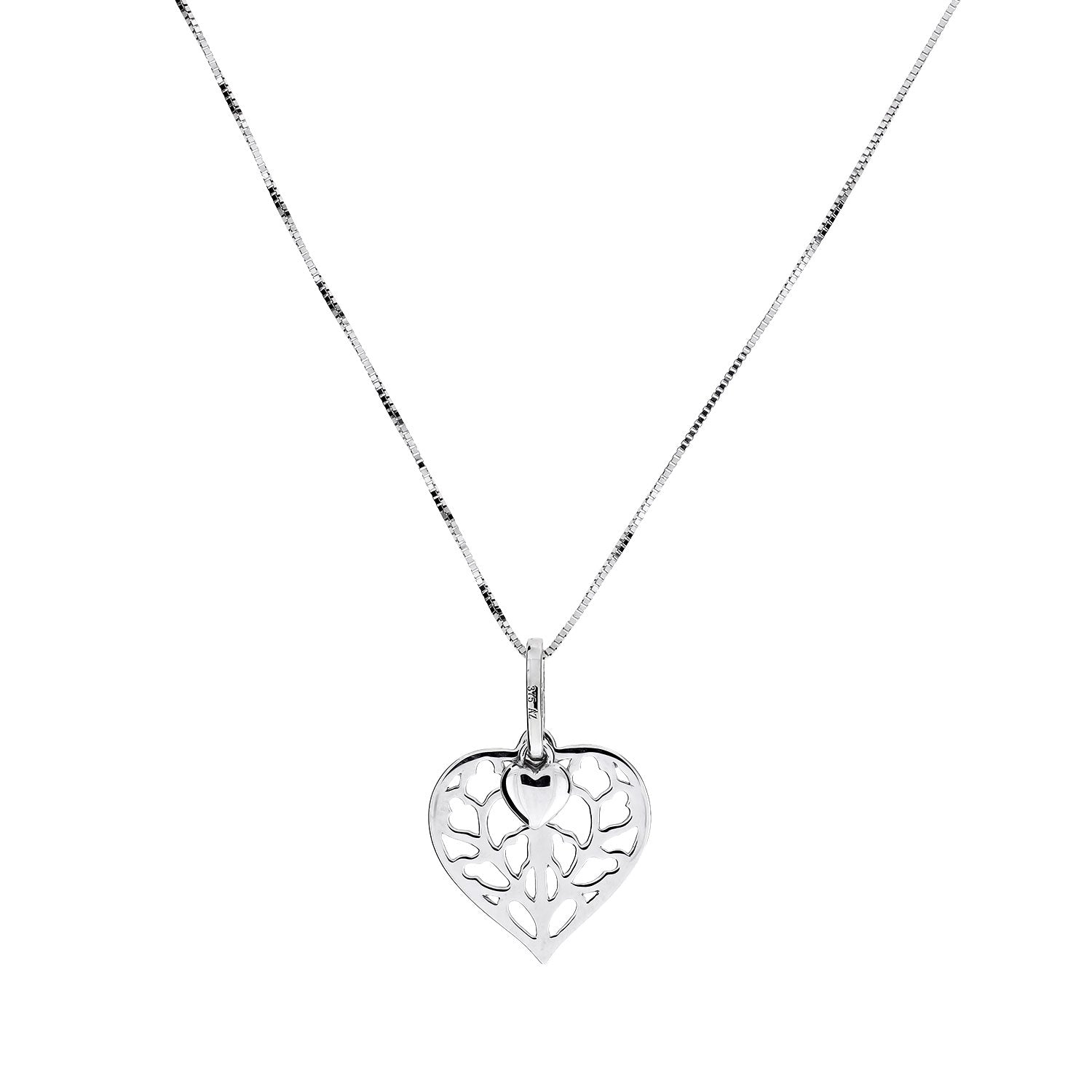 9 Carat White Gold Heart of Yorkshire Double Pendant