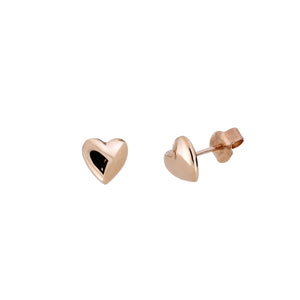 9 Carat Gold Delicate Heart Stud Earrings