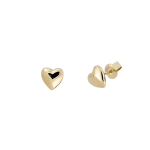 9 Carat Gold Delicate Heart Stud Earrings