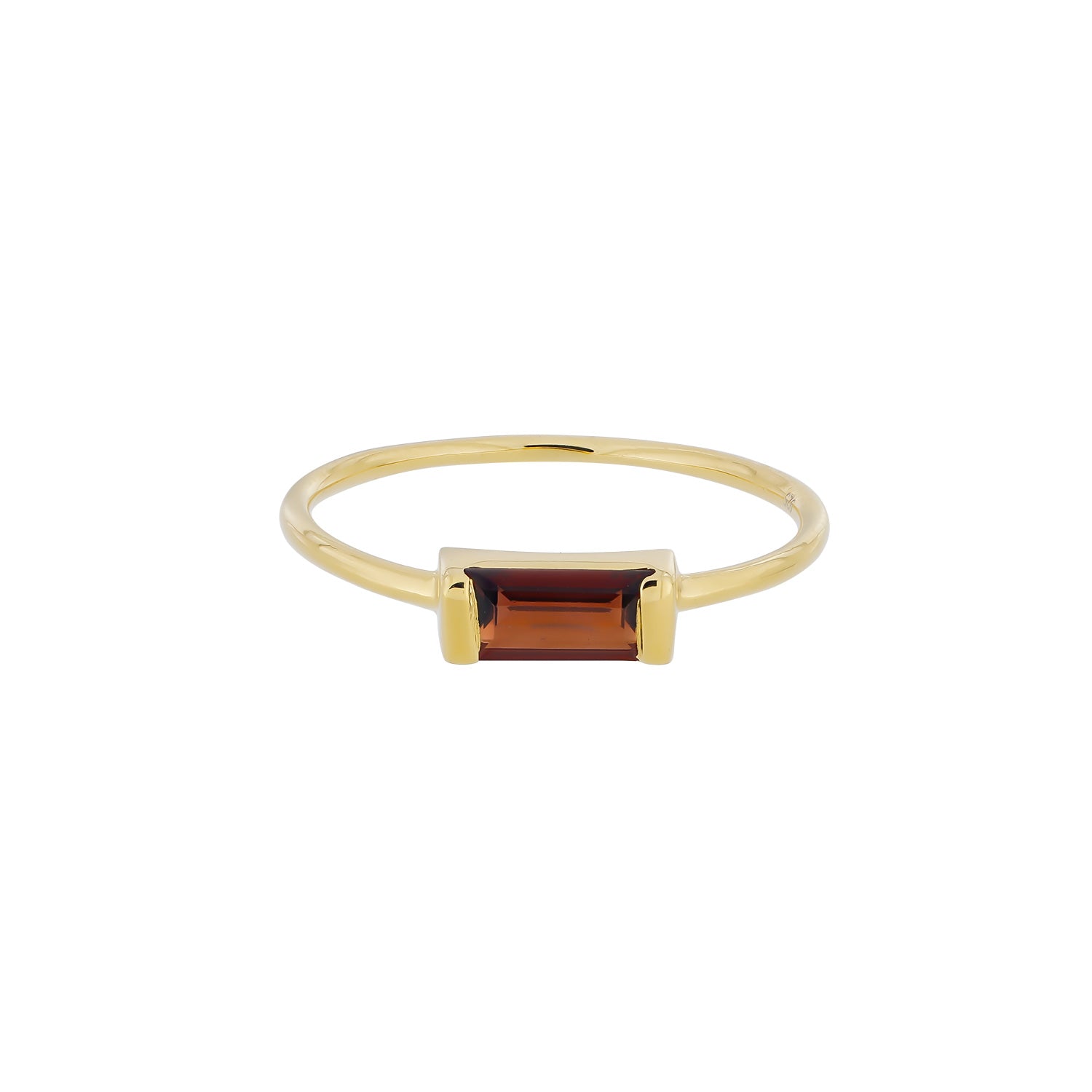Gold Vermeil Garnet Baguette Mini Ring