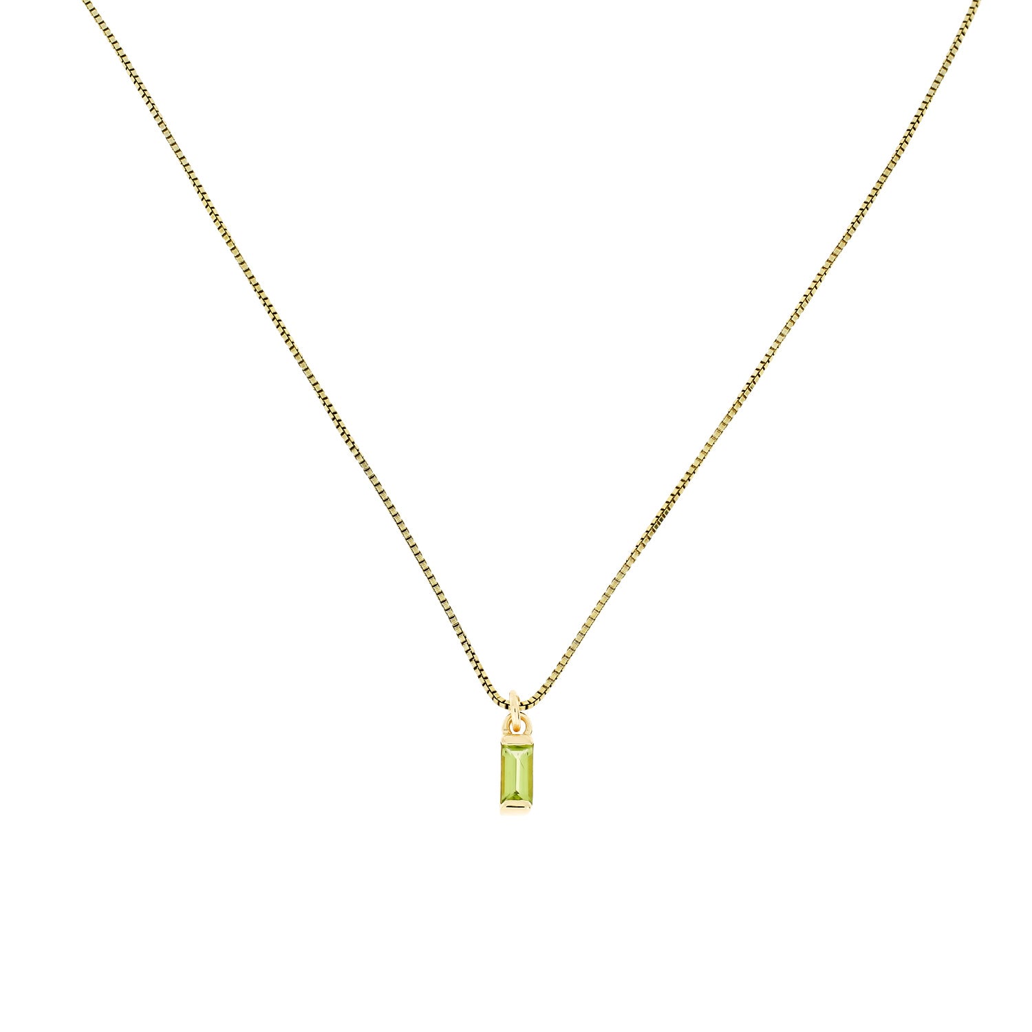 Yellow Gold Vermeil Peridot Baguette Pendant