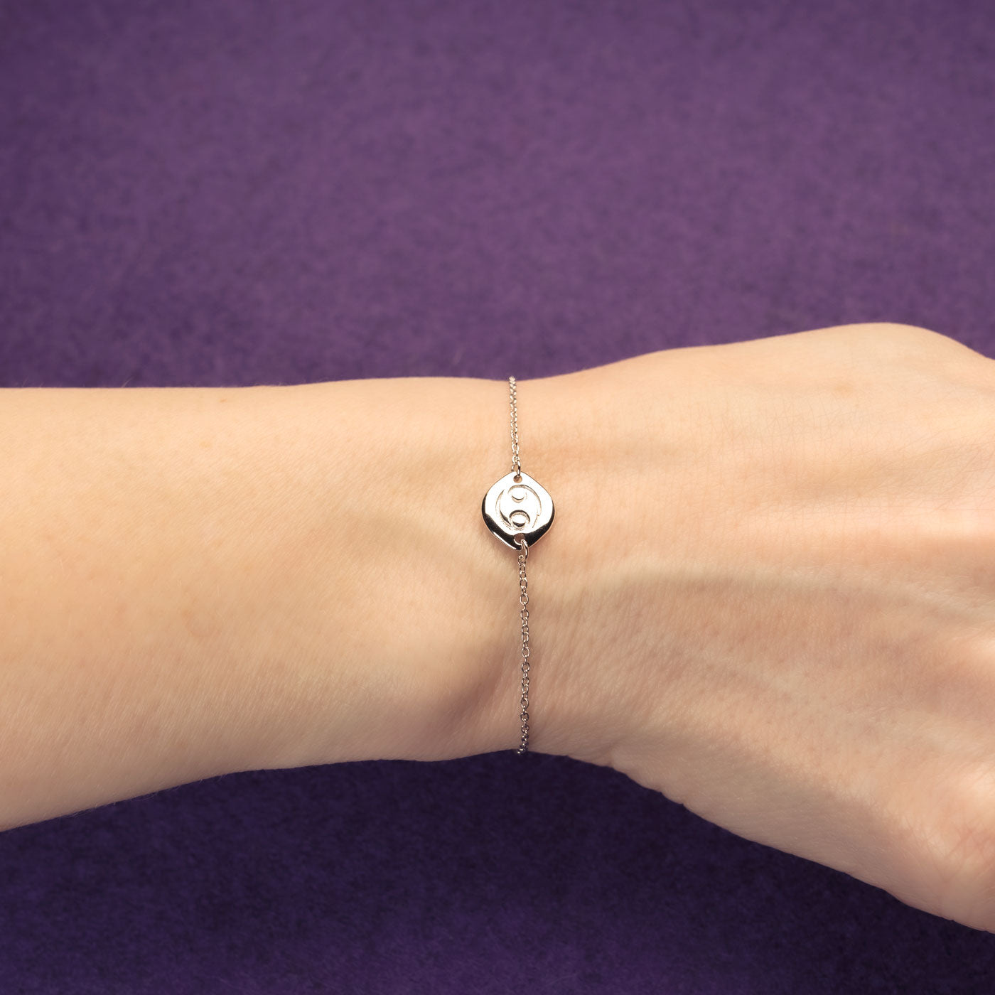 Silver Cancer Zodiac Adjustable Bracelet