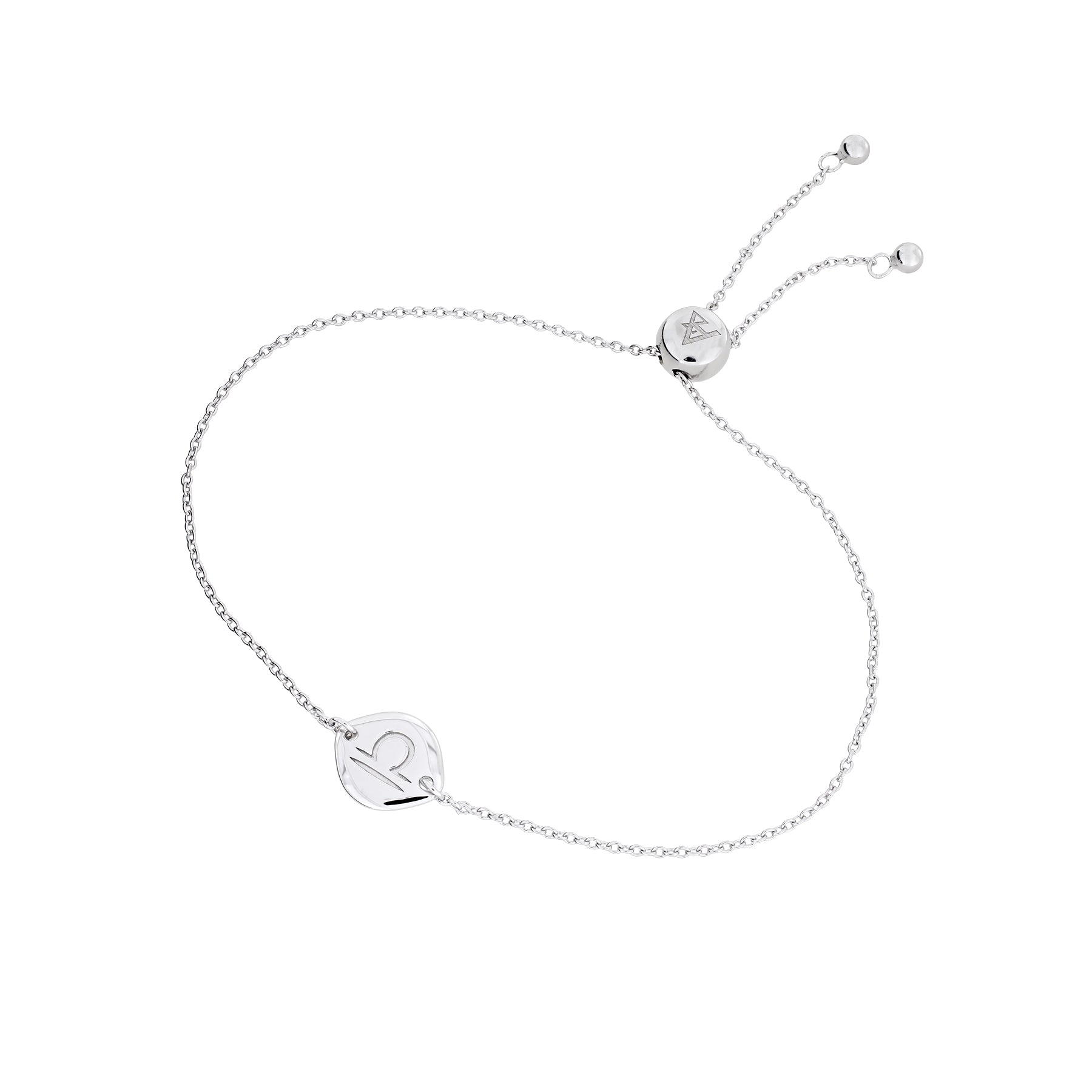 Silver Libra Zodiac Adjustable Bracelet