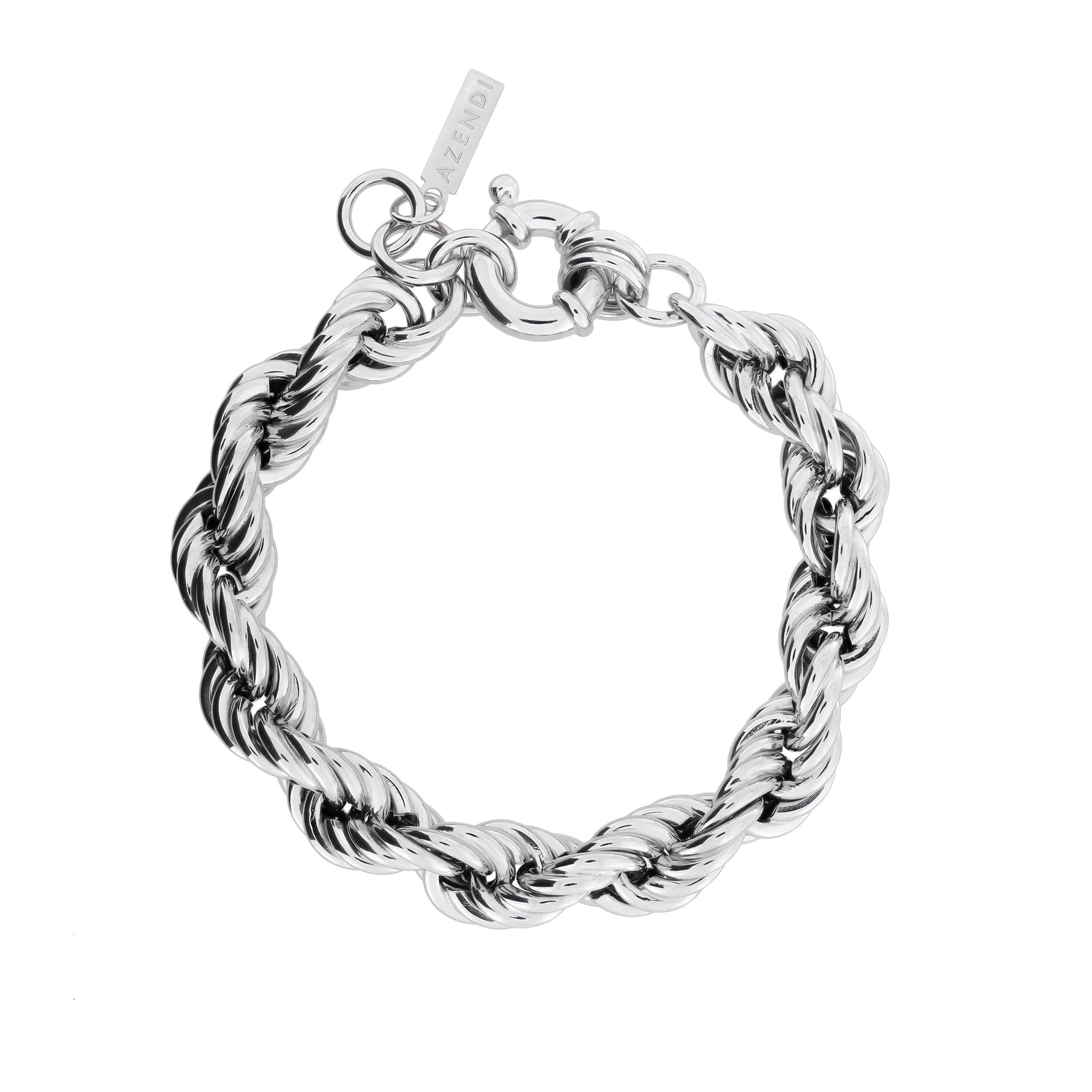 Sterling Silver Rope Chain Link Bracelet
