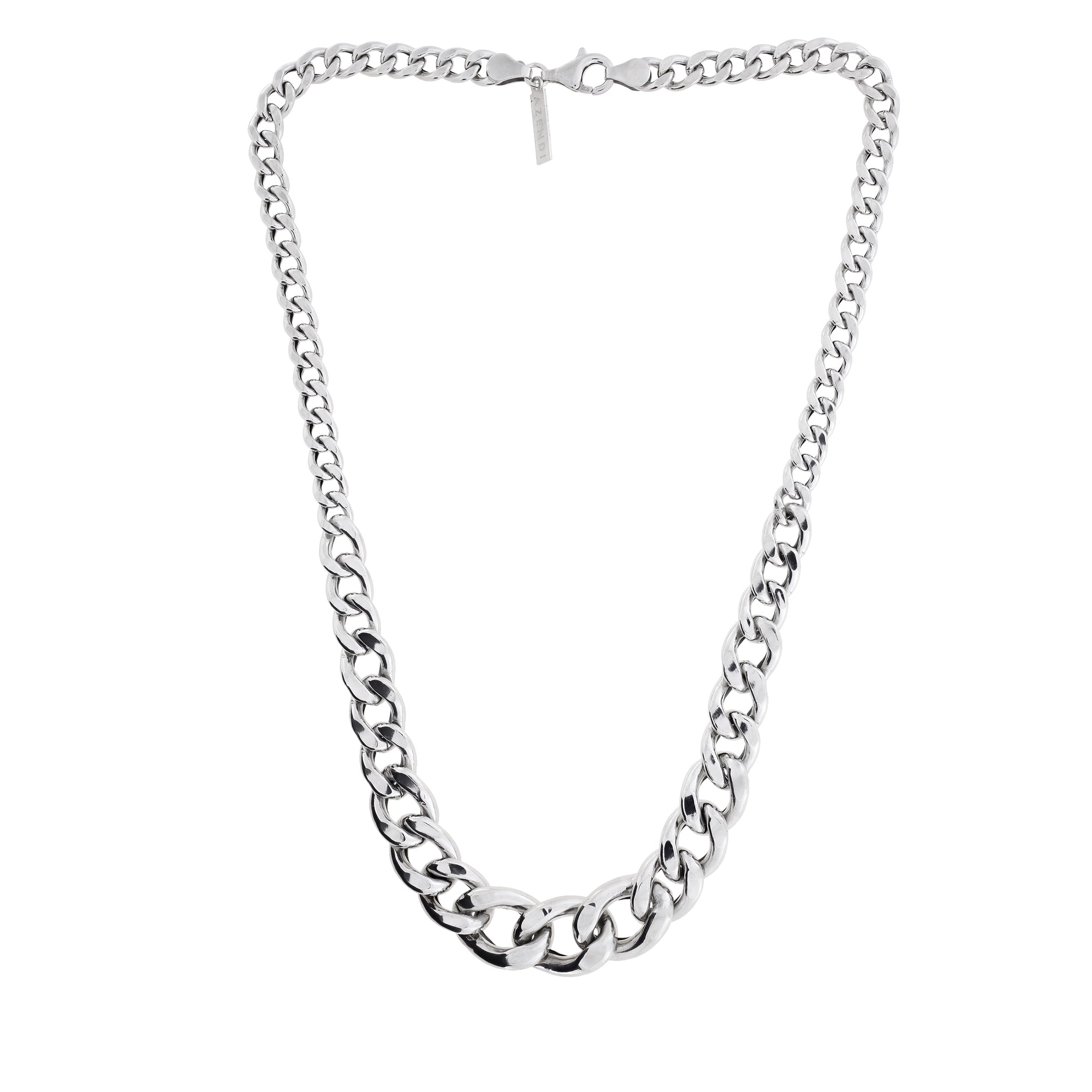 Sterling Silver Graduated Curb Link Necklace