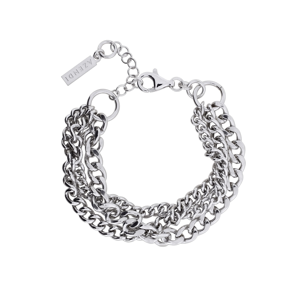 Sterling Silver Triple Curb Link Chain Bracelet