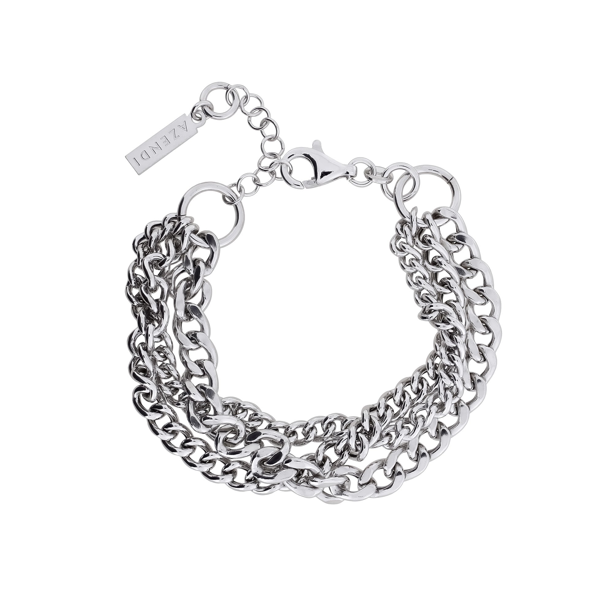 Sterling Silver Triple Curb Link Chain Bracelet