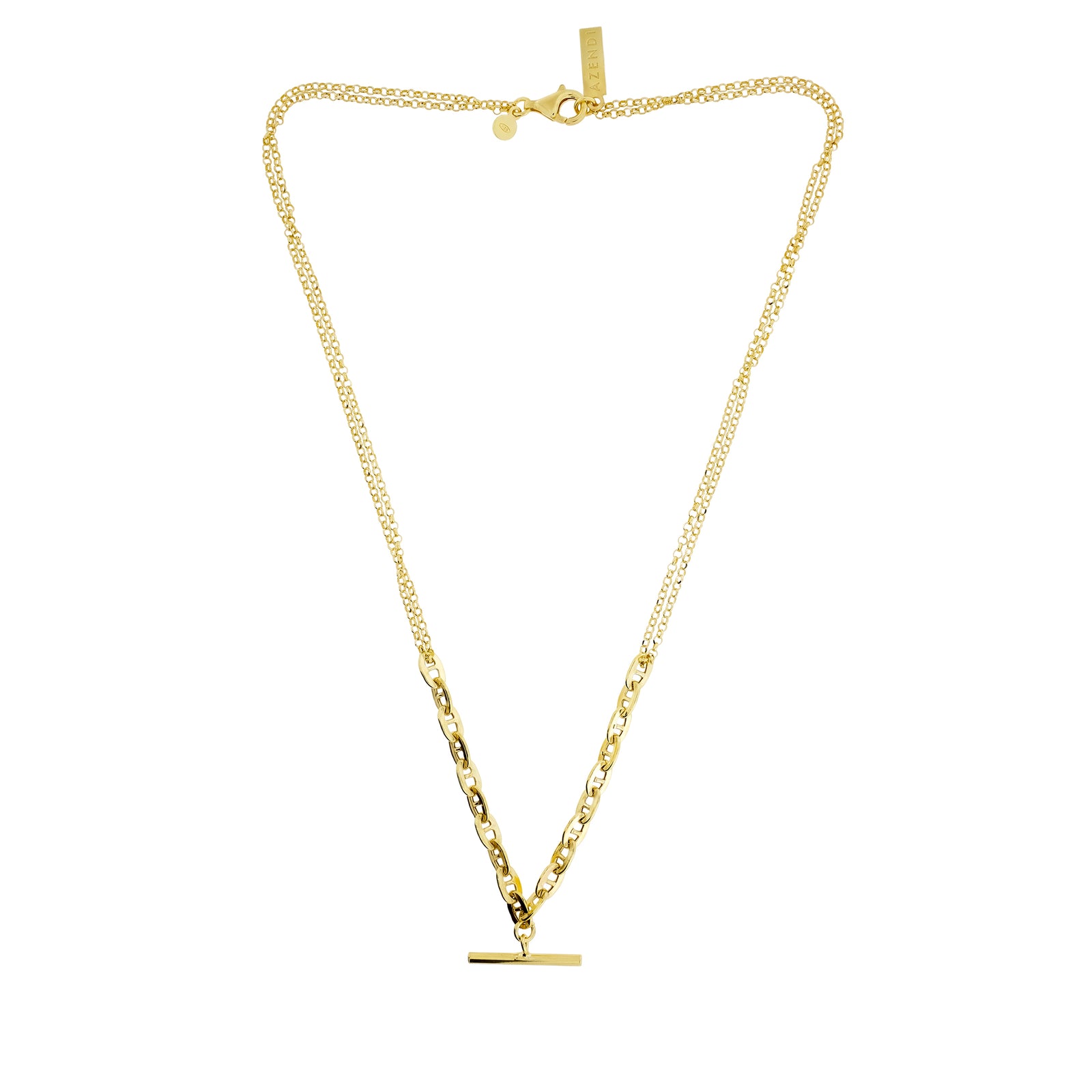 Gold Vermeil T Bar Linked Necklace