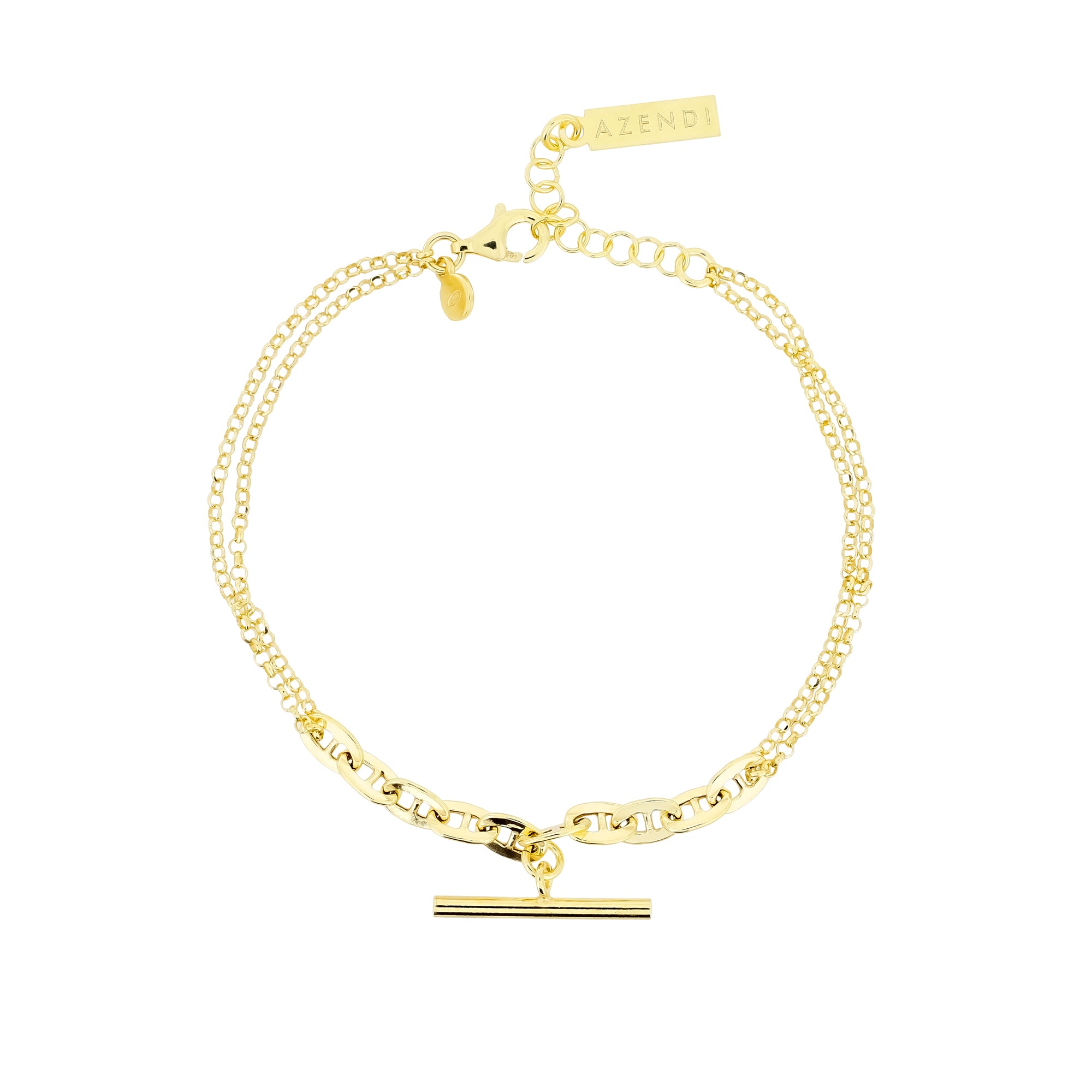 Gold Vermeil T Bar Linked Bracelet