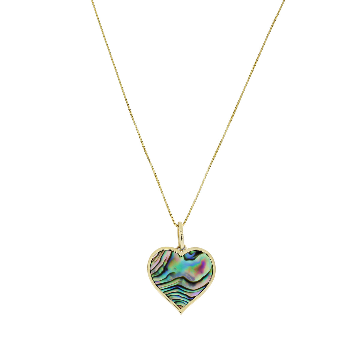 9 Carat Yellow Gold Heart of Yorkshire Abalone Pendant
