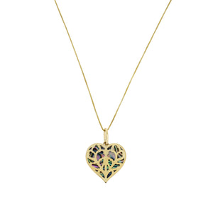 9 Carat Yellow Gold Heart of Yorkshire Abalone Pendant