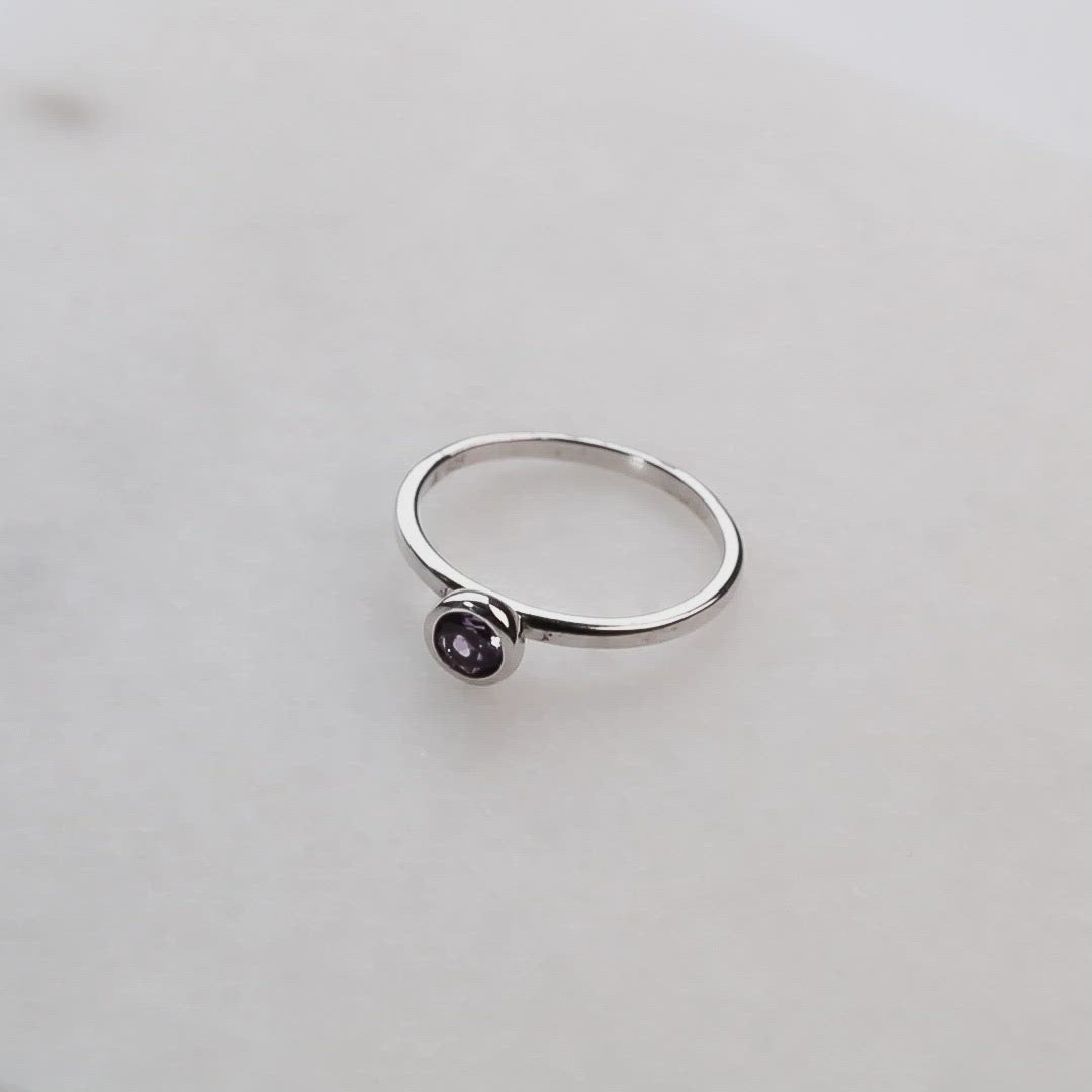 Amethyst & Silver Stacking Ring