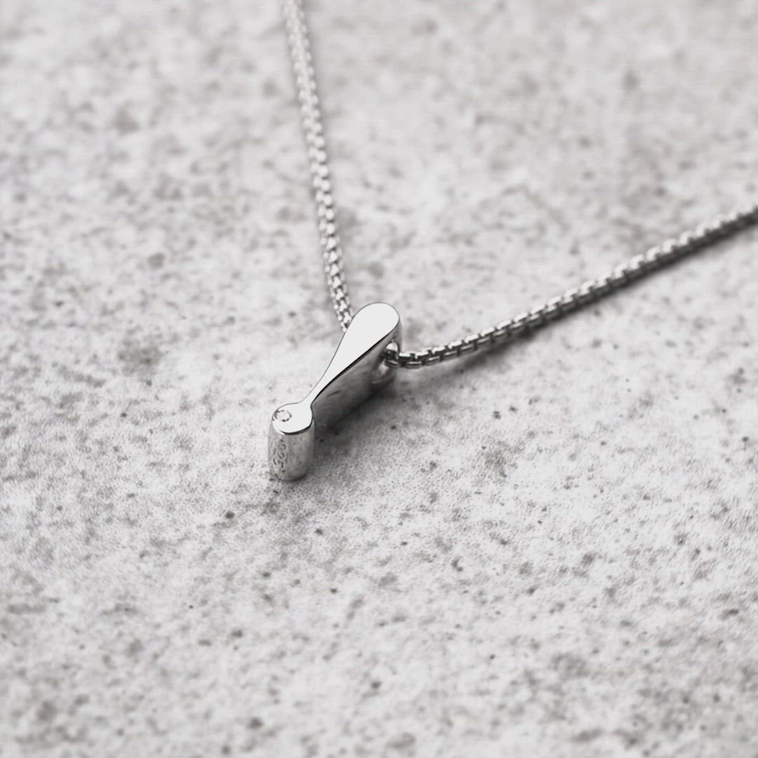 Exclamation Mark Silver Diamond Pendant