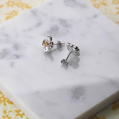 Primrose earrings in silver and gold